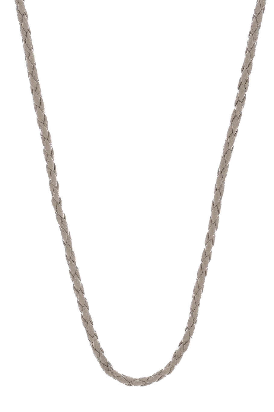 BUDDHA MAMA-Faux Leather Cord - Light Grey-YELLOW GOLD