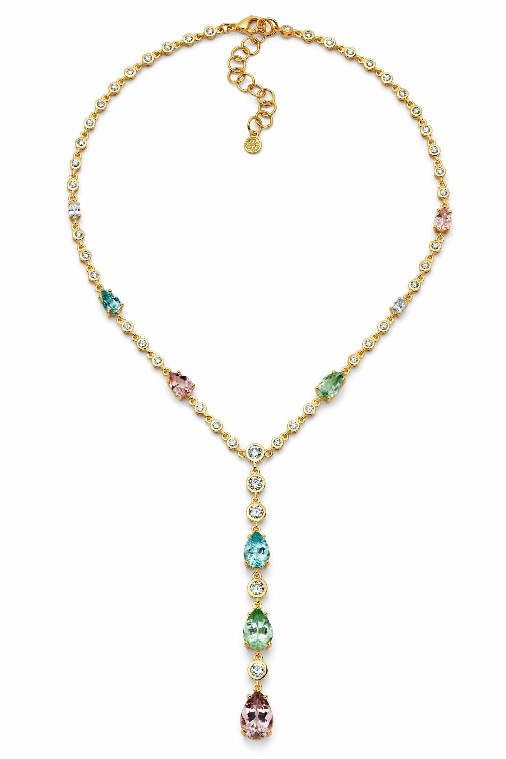 BUDDHA MAMA-Paraiba Lariat Necklace-YELLOW GOLD
