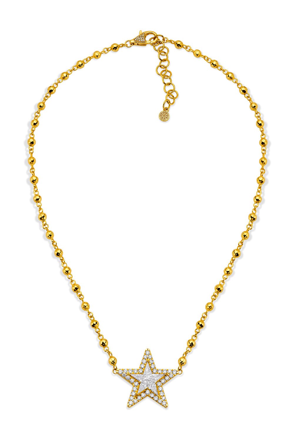 BUDDHA MAMA-Diamond Kite Star Necklace-YELLOW GOLD