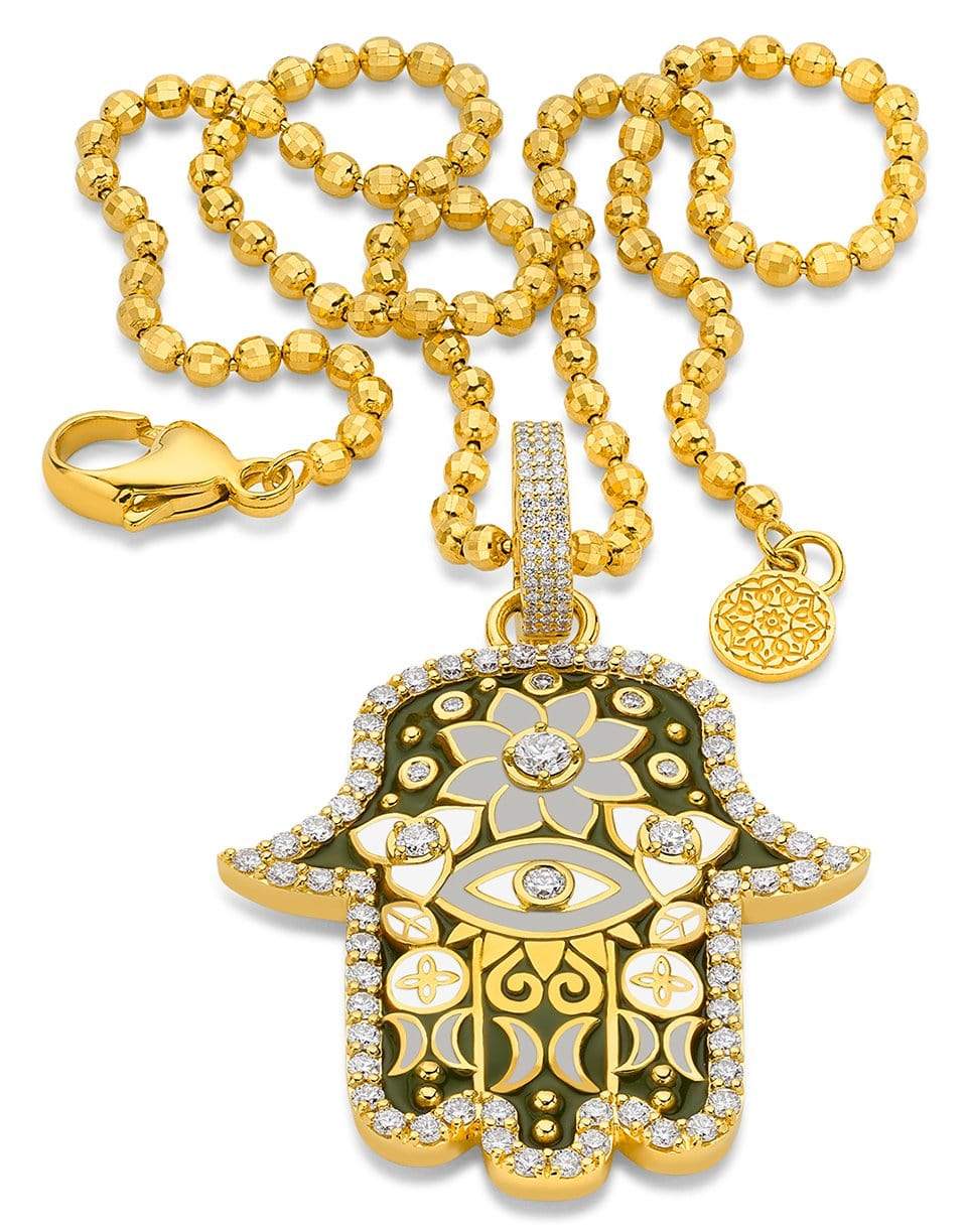 BUDDHA MAMA-Medium Army Hamsa Pendant-