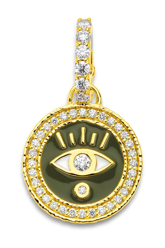 Diamond Army Evil Eye Pendant-YELLOW GOLD-JEWELRYFINE JEWELPENDANT-BUDDHA MAMA