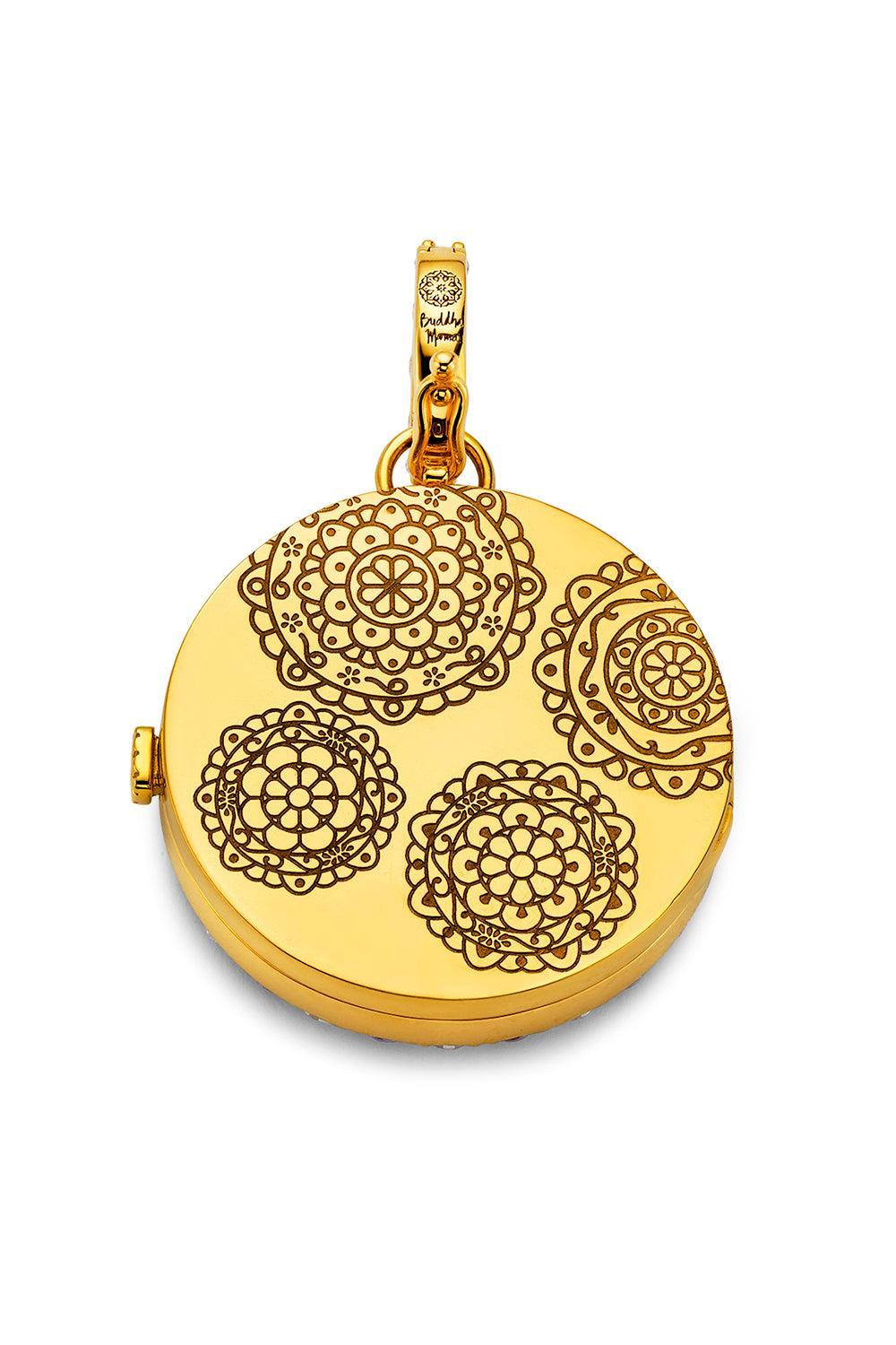 Diamond Mandala Locket-YELLOW GOLD-JEWELRYFINE JEWELPENDANT-BUDDHA MAMA