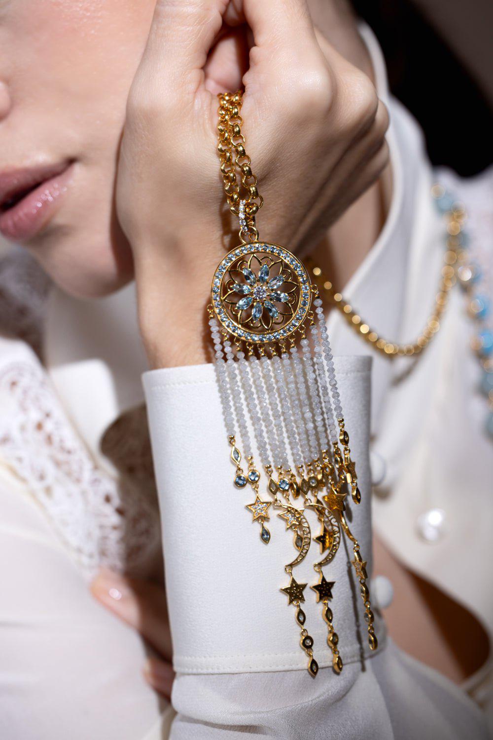 BUDDHA MAMA-Dream Catcher Pendant-YELLOW GOLD