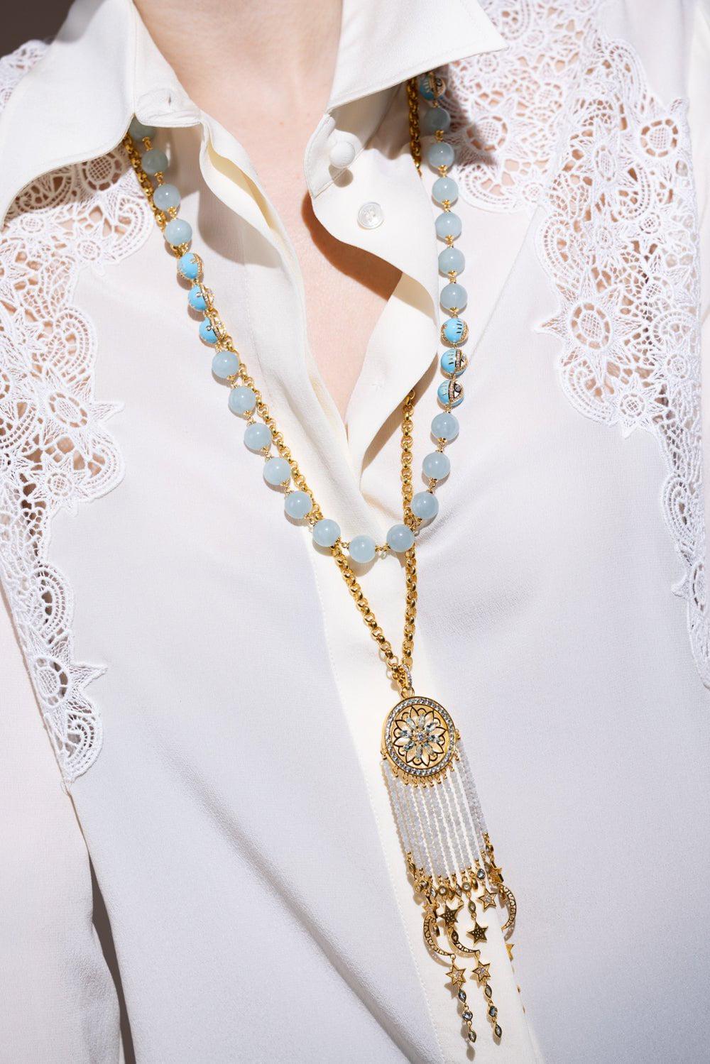 BUDDHA MAMA-Dream Catcher Pendant-YELLOW GOLD