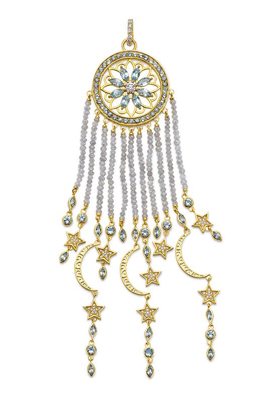 BUDDHA MAMA-Dream Catcher Pendant-YELLOW GOLD