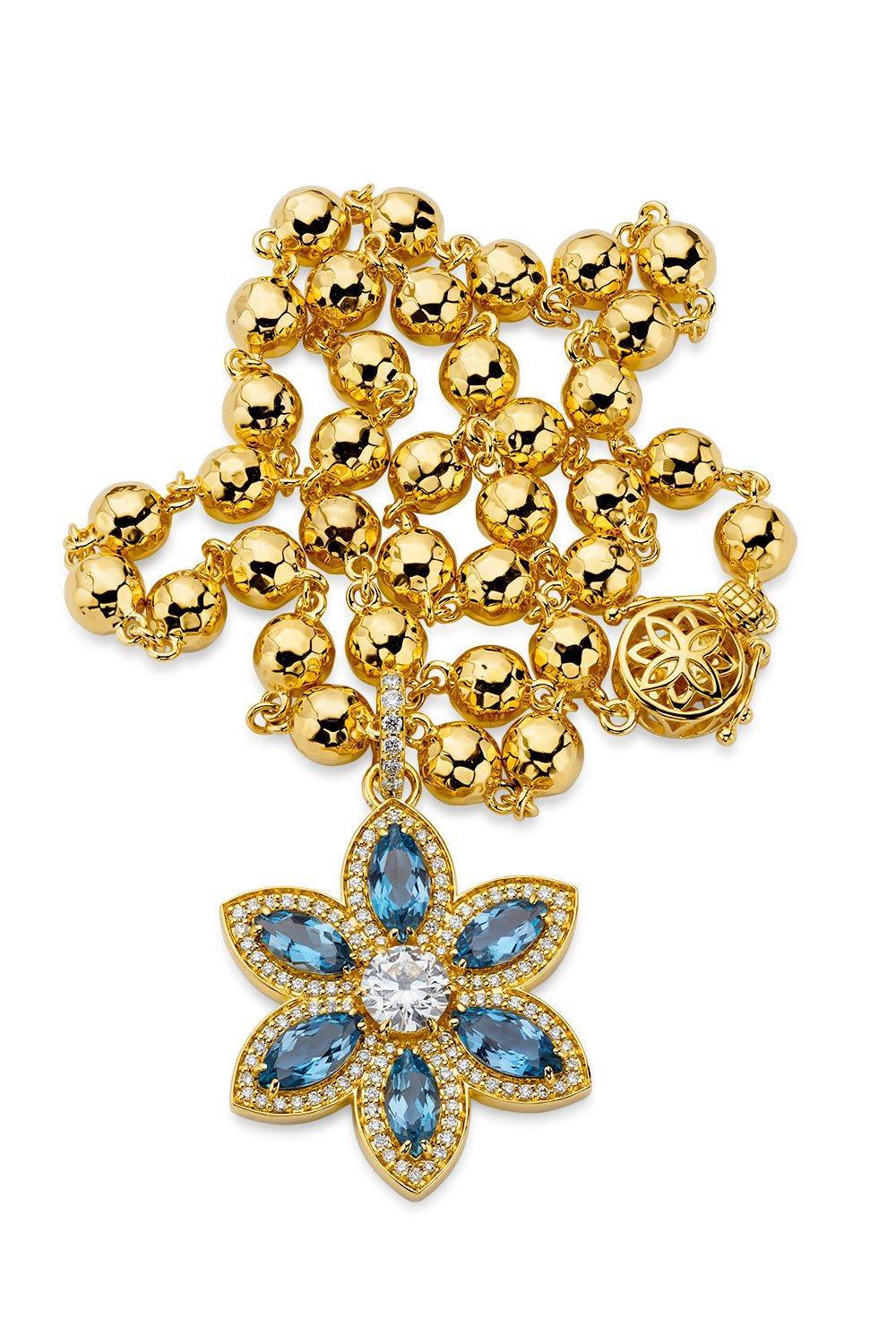 BUDDHA MAMA-Flower Pendant-YELLOW GOLD