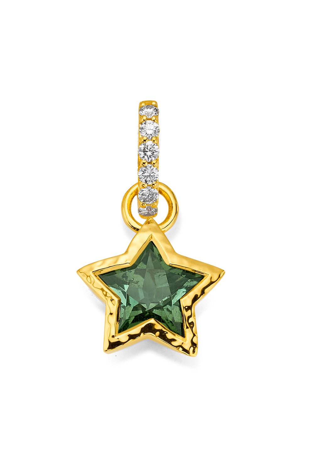 BUDDHA MAMA-Green Tourmaline Star Pendant-YELLOW GOLD