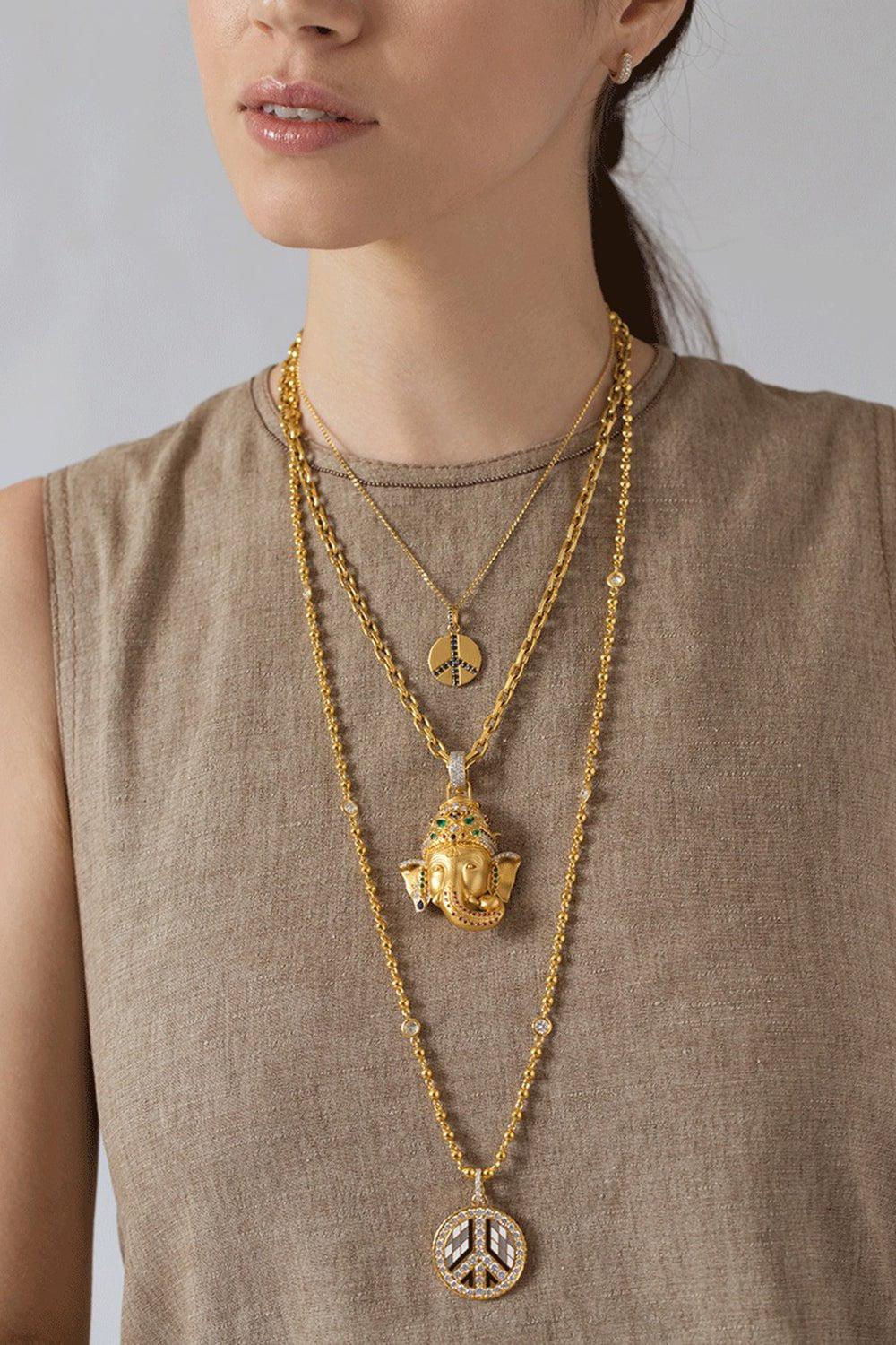 BUDDHA MAMA-Large Ganesha Pendant-YELLOW GOLD
