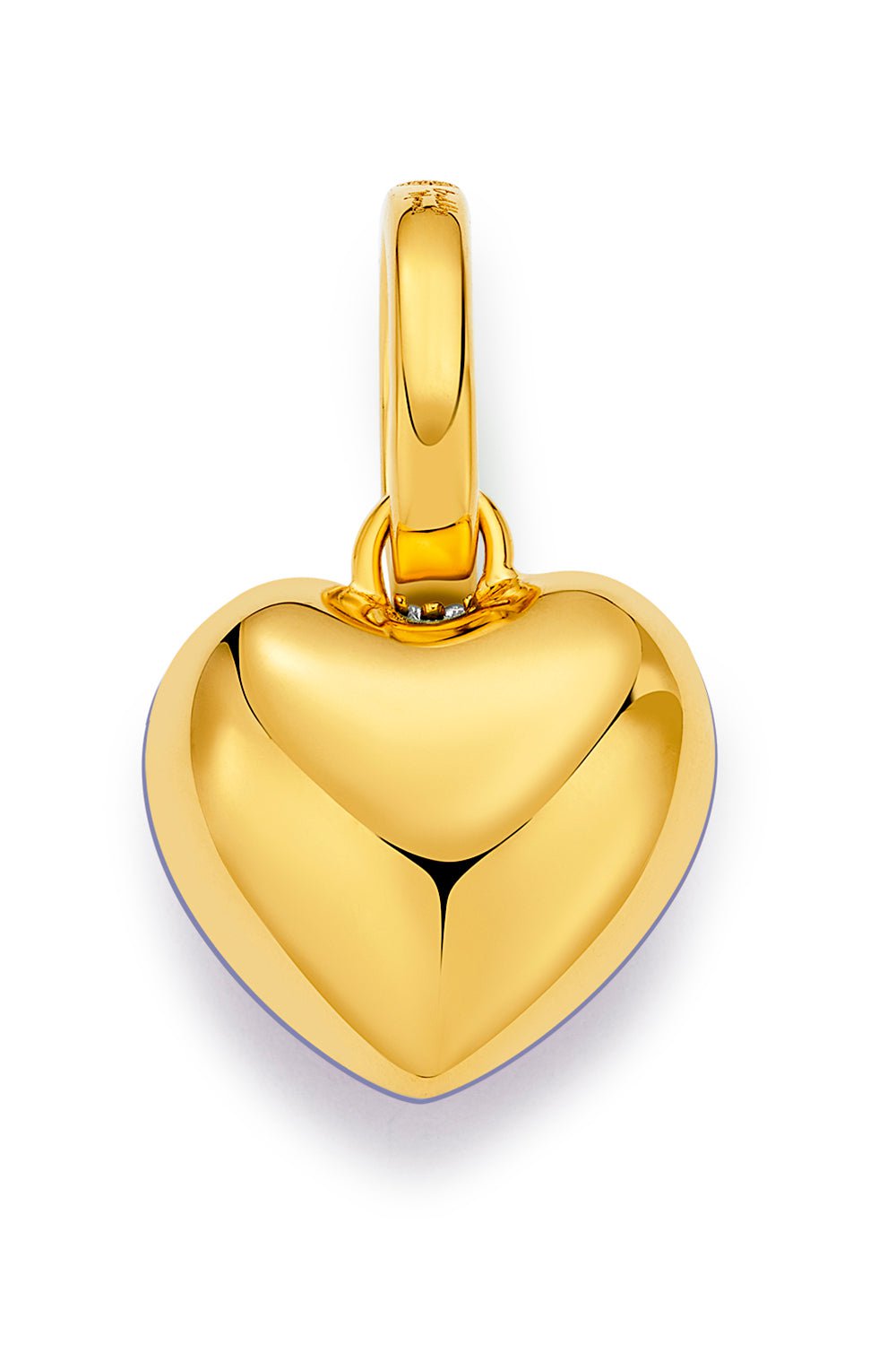 BUDDHA MAMA-Puffy Heart Pendant - Periwinkle-YELLOW GOLD