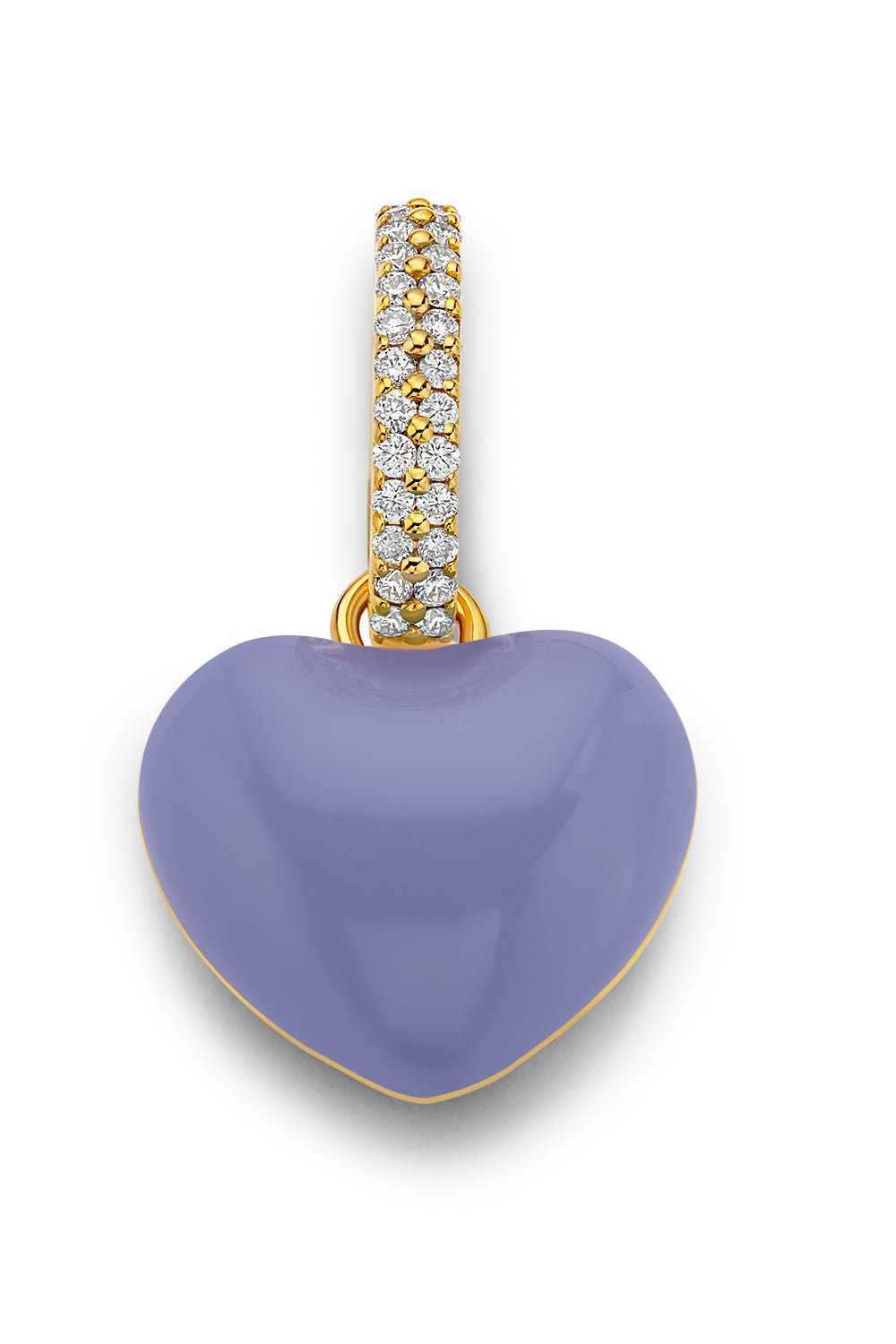 BUDDHA MAMA-Puffy Heart Pendant - Periwinkle-YELLOW GOLD