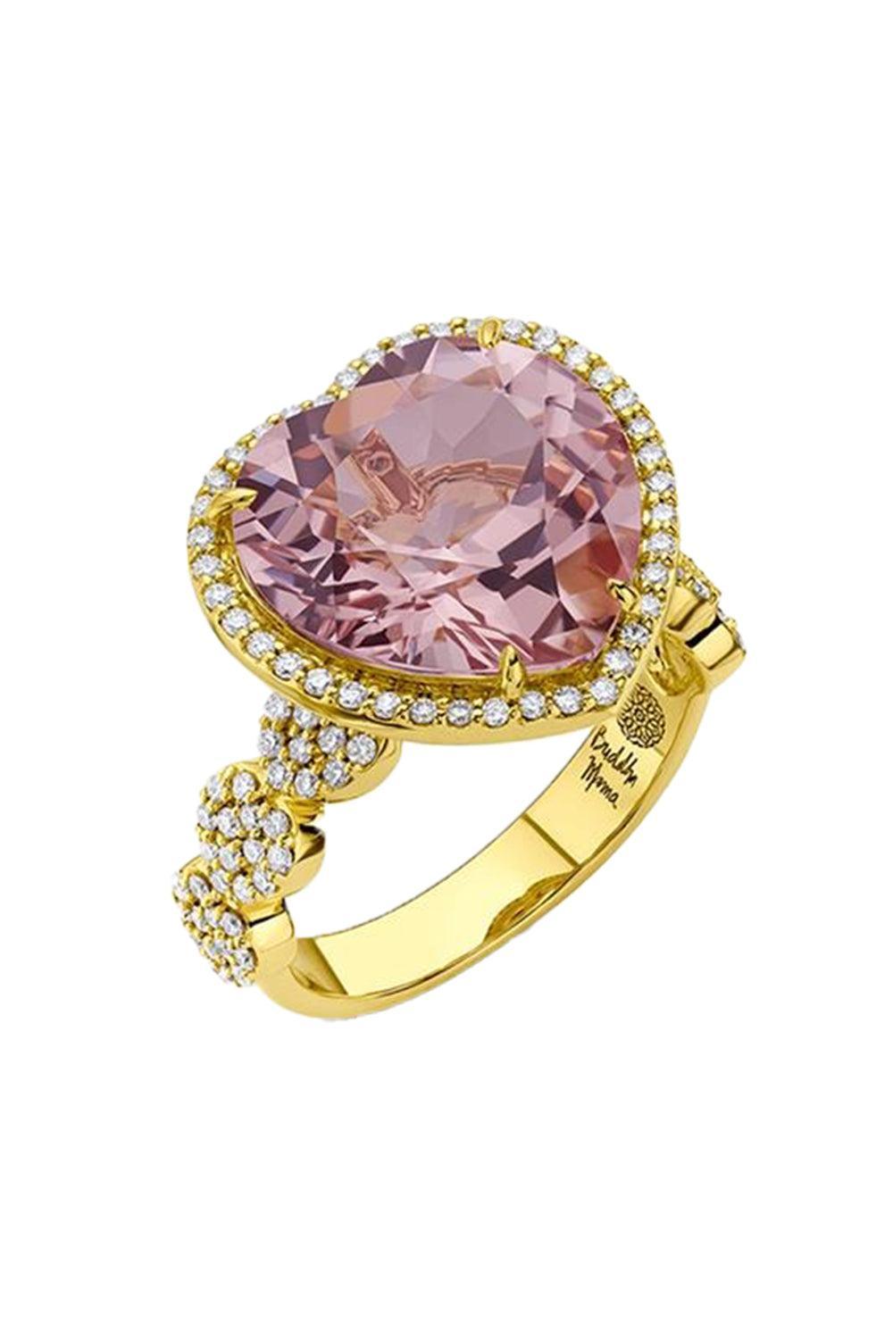 Morganite Diamond Heart Ring