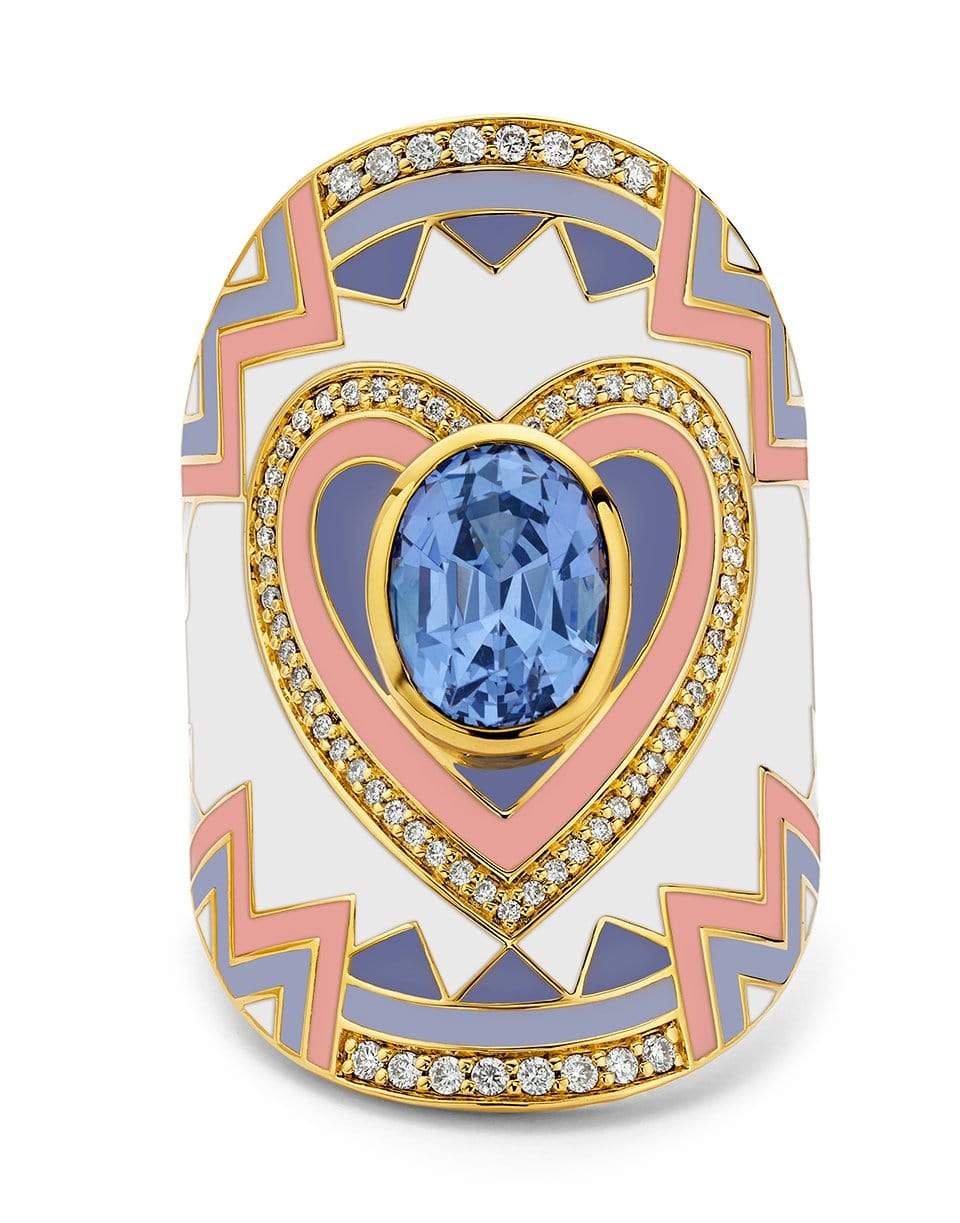 BUDDHA MAMA-Lavender Spinel Heart Wrap Ring-