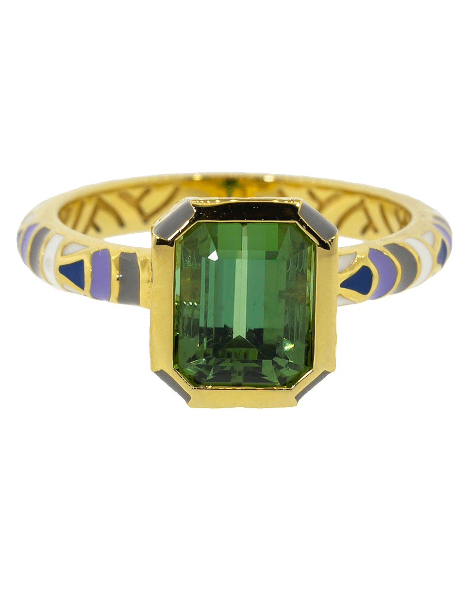 BUDDHA MAMA-Green Tourmaline Ring-YELLOW GOLD