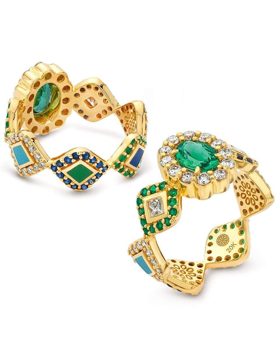 BUDDHA MAMA-Blue Green Tourmaline Oval Ring-YELLOW GOLD