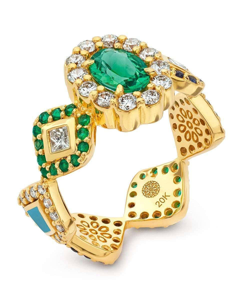 BUDDHA MAMA-Blue Green Tourmaline Oval Ring-YELLOW GOLD