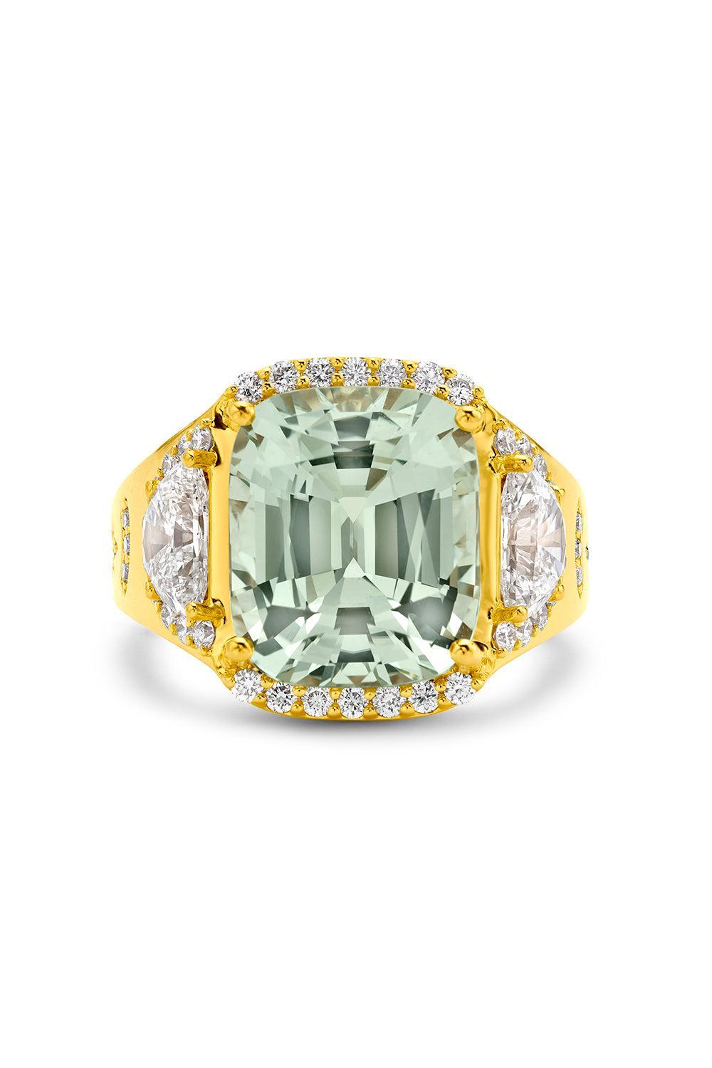 Chrysoberyl Diamond Signet Ring-YELLOW GOLD-7.5-JEWELRYFINE JEWELRING-BUDDHA MAMA