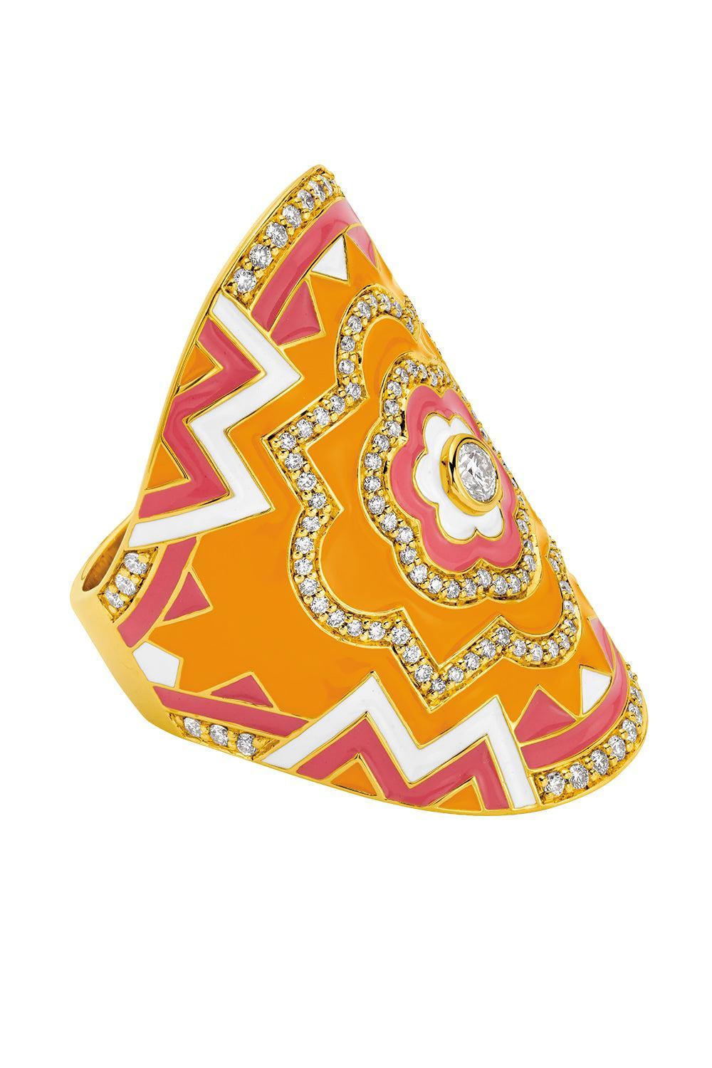 Diamond Clementine Mandala Wrap Ring-YELLOW GOLD-7.5-JEWELRYFINE JEWELRING-BUDDHA MAMA