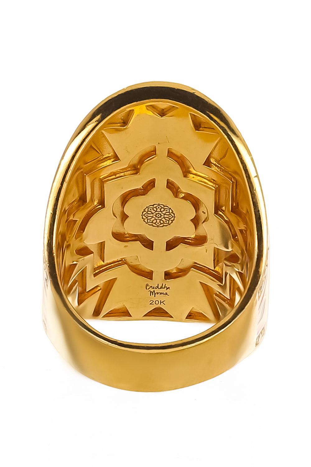Diamond Clementine Mandala Wrap Ring-YELLOW GOLD-7.5-JEWELRYFINE JEWELRING-BUDDHA MAMA