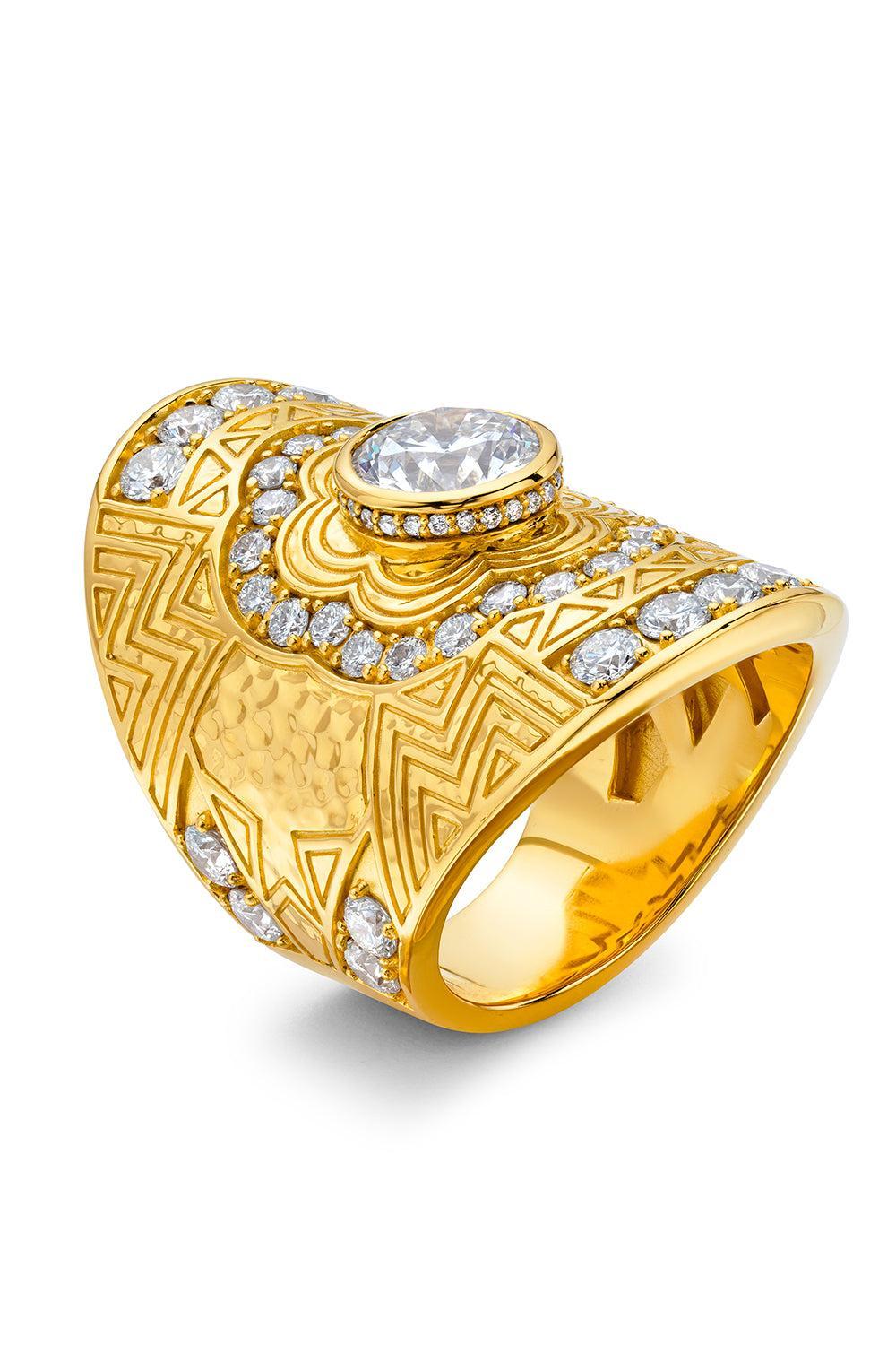 Diamond Engraved Wrap Ring-YELLOW GOLD-7.5-JEWELRYFINE JEWELRING-BUDDHA MAMA