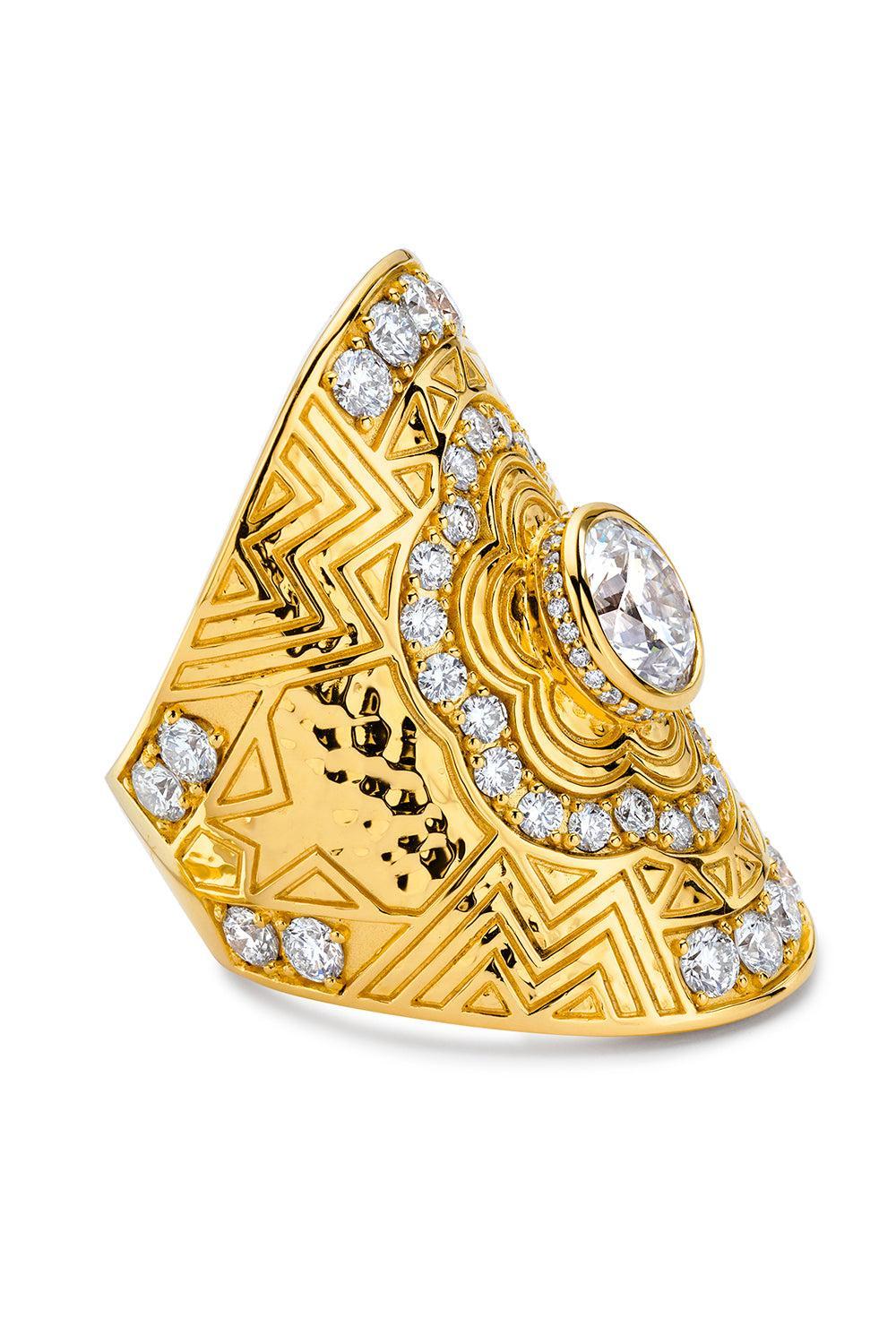 Diamond Engraved Wrap Ring-YELLOW GOLD-7.5-JEWELRYFINE JEWELRING-BUDDHA MAMA