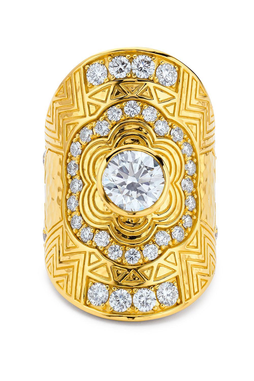 Diamond Engraved Wrap Ring-YELLOW GOLD-7.5-JEWELRYFINE JEWELRING-BUDDHA MAMA