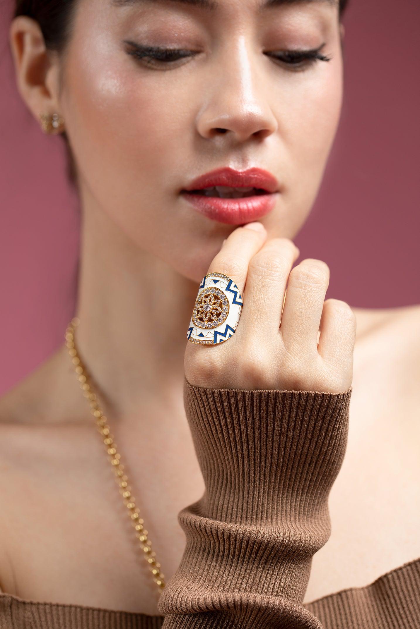 BUDDHA MAMA-Diamond Mandala Wrap Ring-YELLOW GOLD