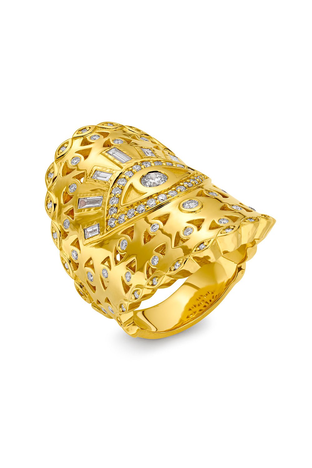 BUDDHA MAMA-Evil Eye Diamond Wrap Ring-YELLOW GOLD