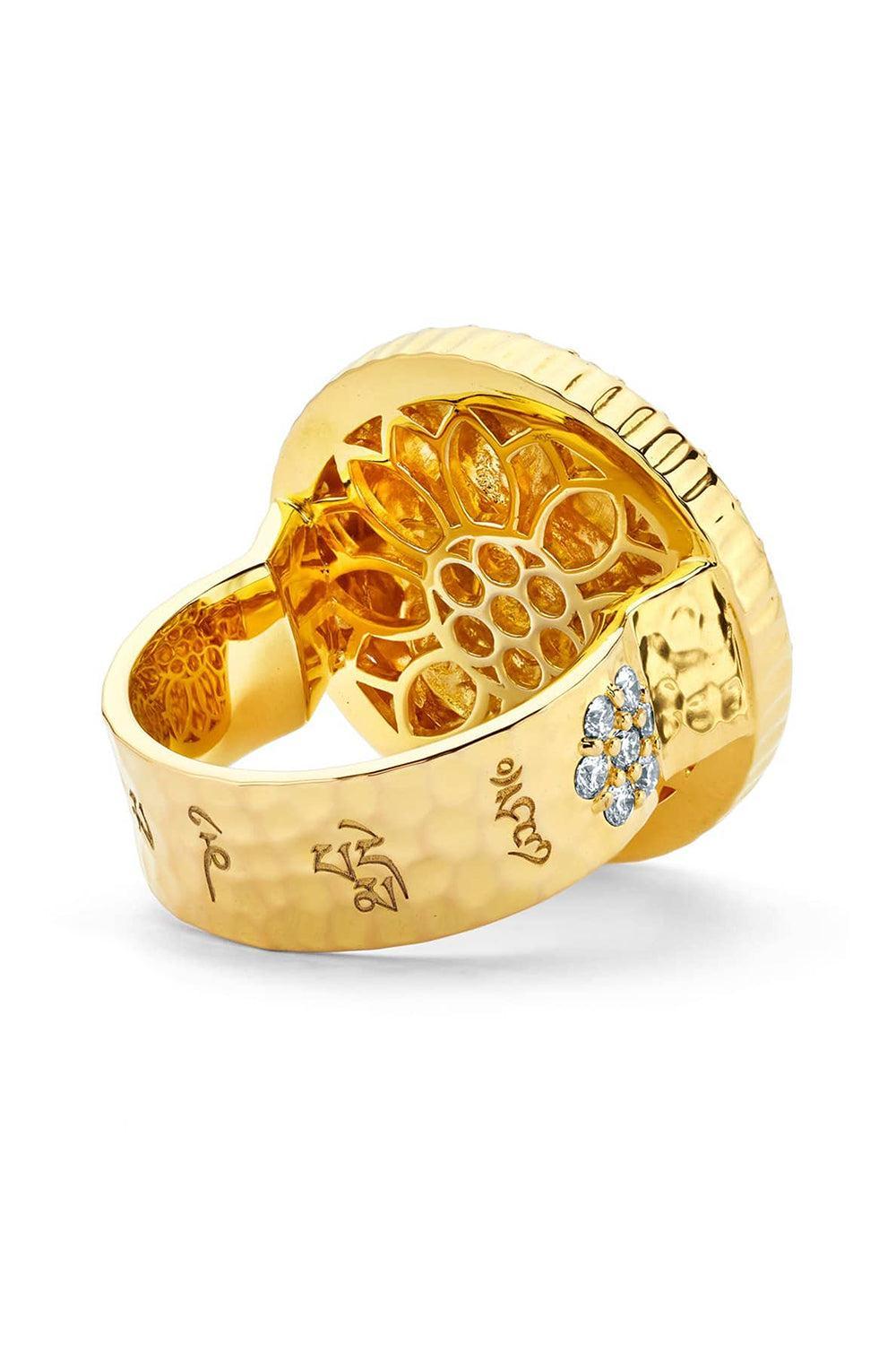 Hammered Buddha Coin Ring-YELLOW GOLD-7.5-JEWELRYFINE JEWELRING-BUDDHA MAMA