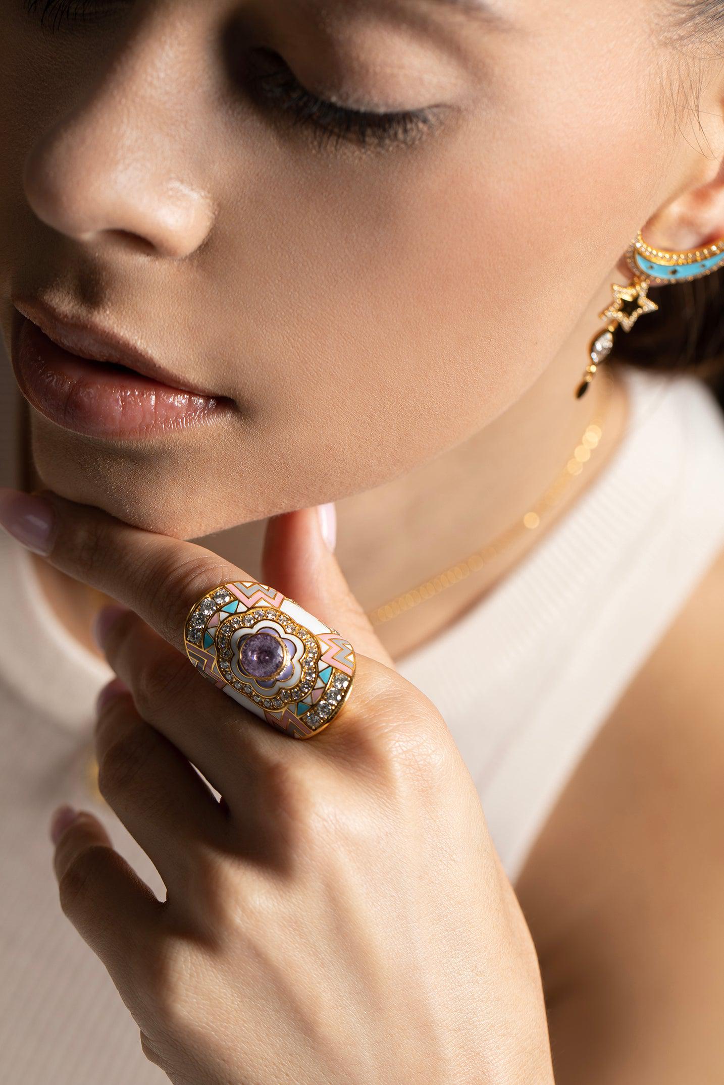 BUDDHA MAMA-Wrap Ring - Multi-YELLOW GOLD