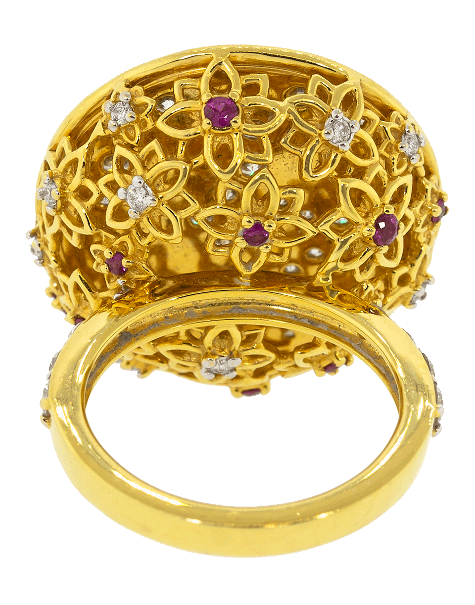 BUDDHA MAMA-Diamond Om Coin Ring-YELLOW GOLD