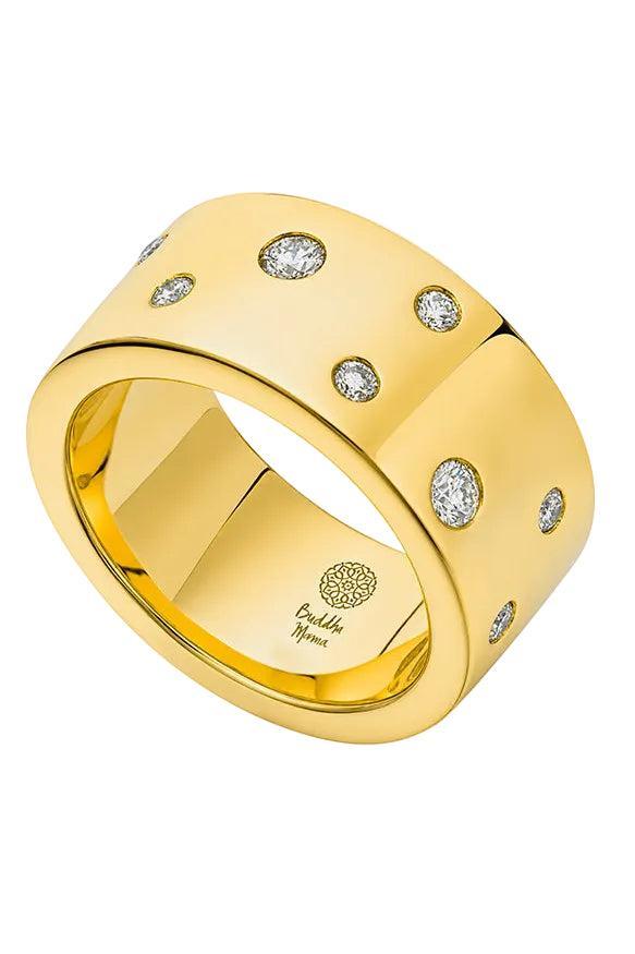 Diamond Scattered Band Ring-YELLOW GOLD-8-JEWELRYFINE JEWELRING-BUDDHA MAMA