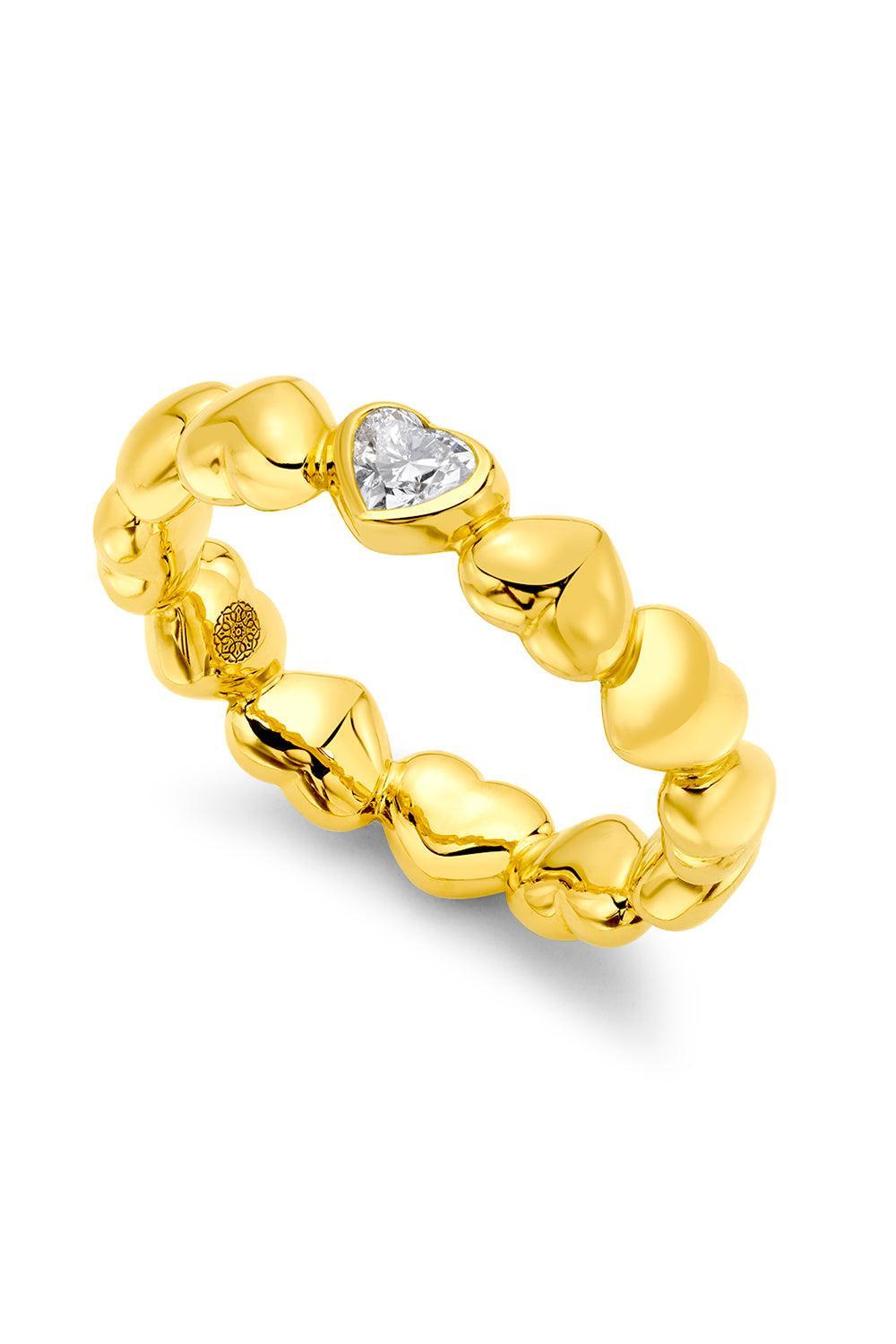 Puffy Heart Diamond Ring-YELLOW GOLD-8-JEWELRYFINE JEWELRING-BUDDHA MAMA