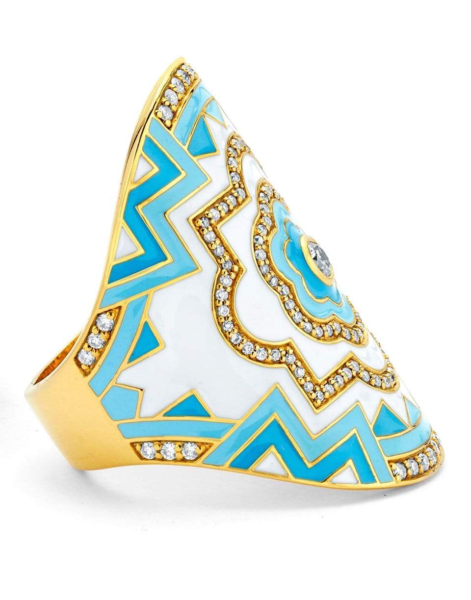 BUDDHA MAMA-Sky Blue Mandala Wrap Ring-YELLOW GOLD