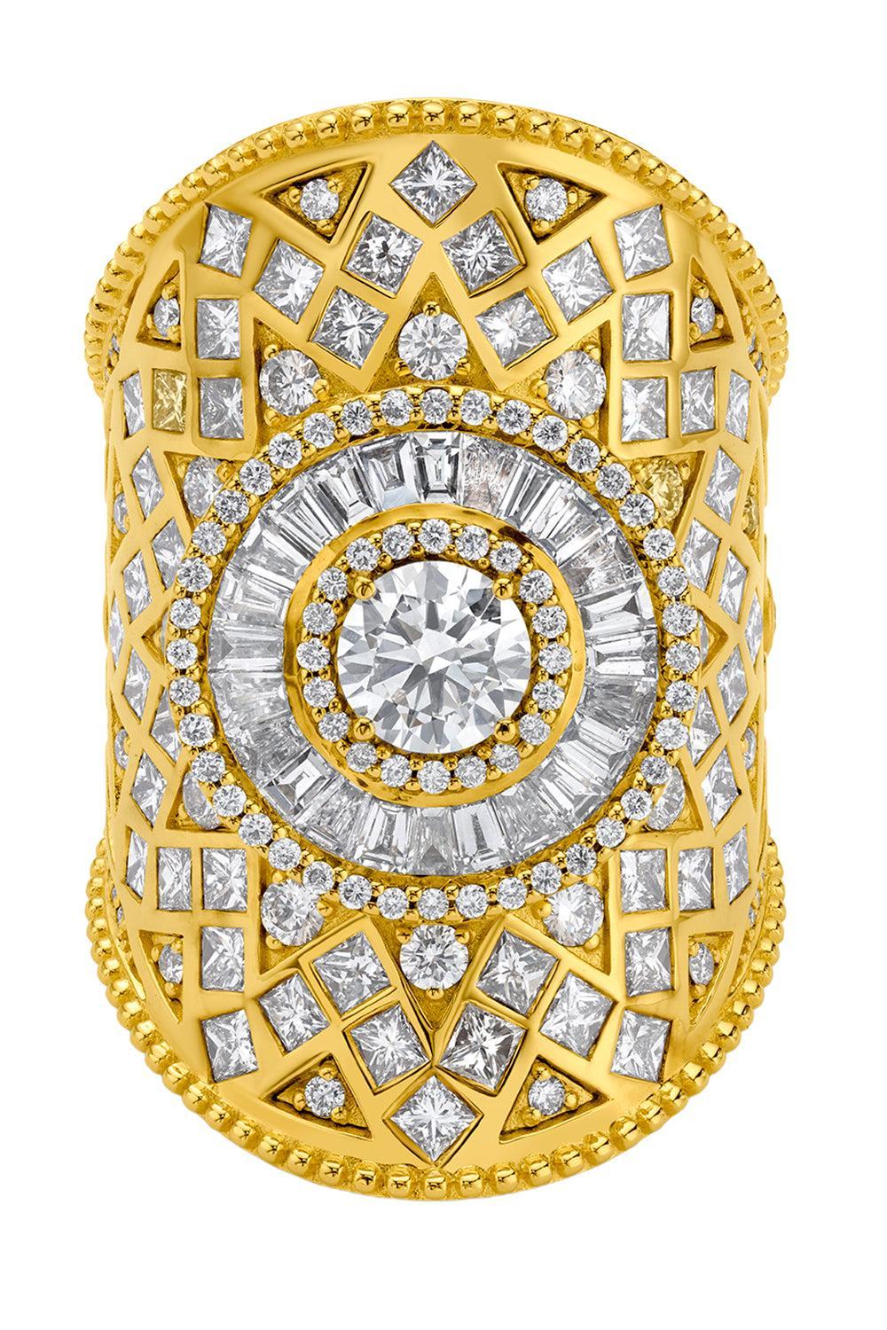 Diamond Sun Wrap Ring-YELLOW GOLD-JEWELRYFINE JEWELRING-BUDDHA MAMA