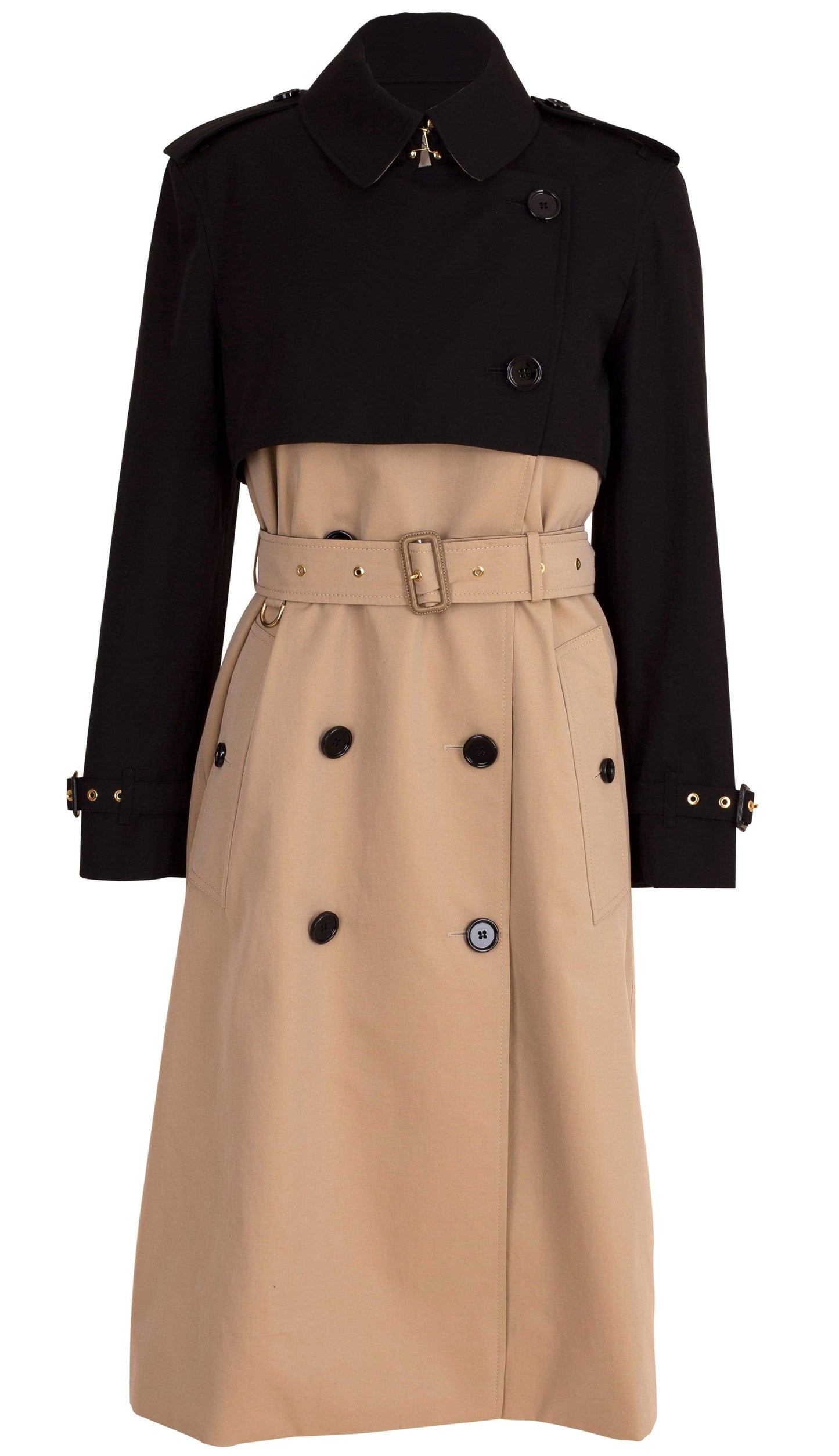 BURBERRY-Deighton Bicolor Trench Coat-