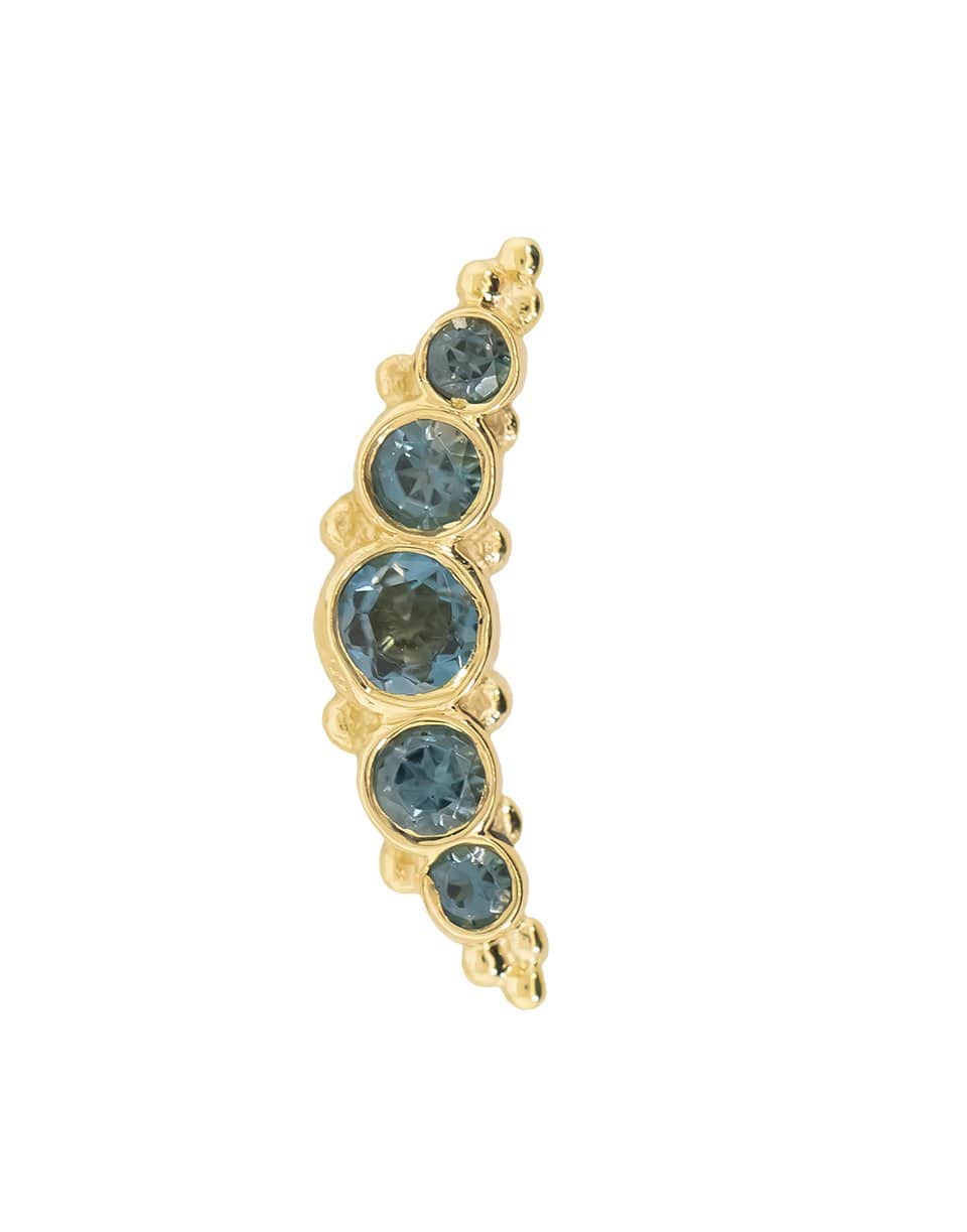 BVLA-London Blue Topaz 5 Gem Panaraya Stud-YELLOW GOLD