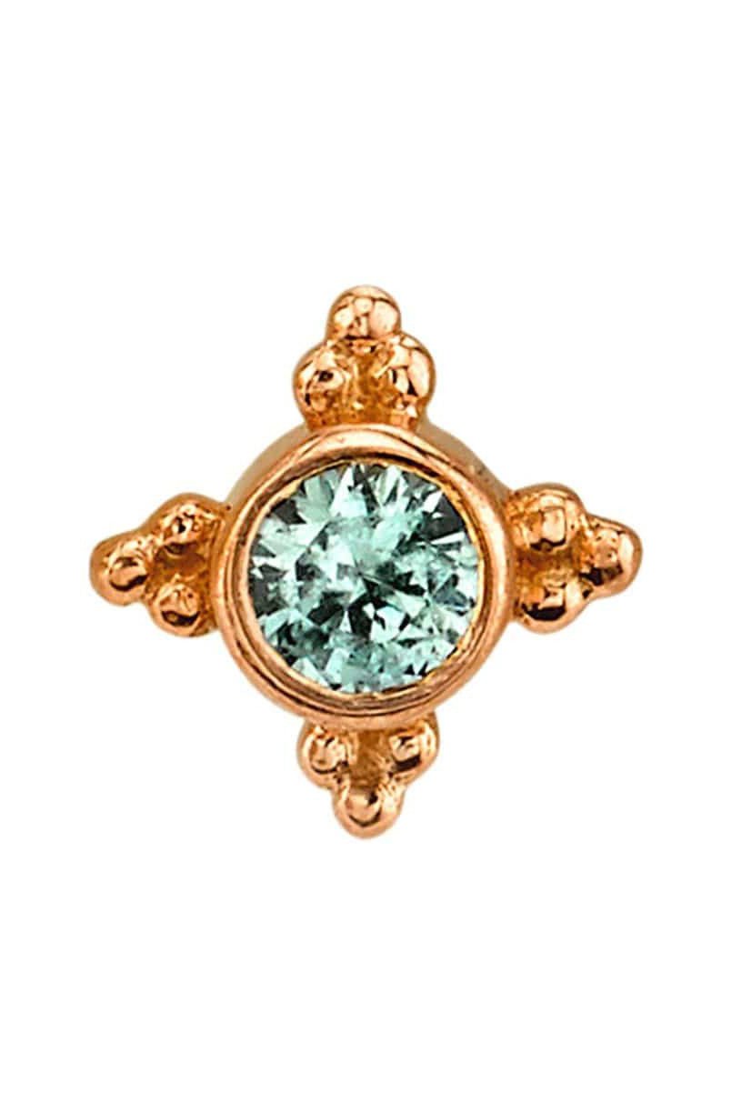 BVLA-Mini Kandy Diamond Tri Bead Stud - 25G-ROSE GOLD
