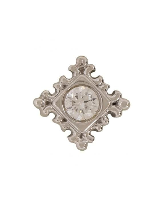 BVLA-Diamond Flourish Illusion Stud - 25G-WHITE GOLD