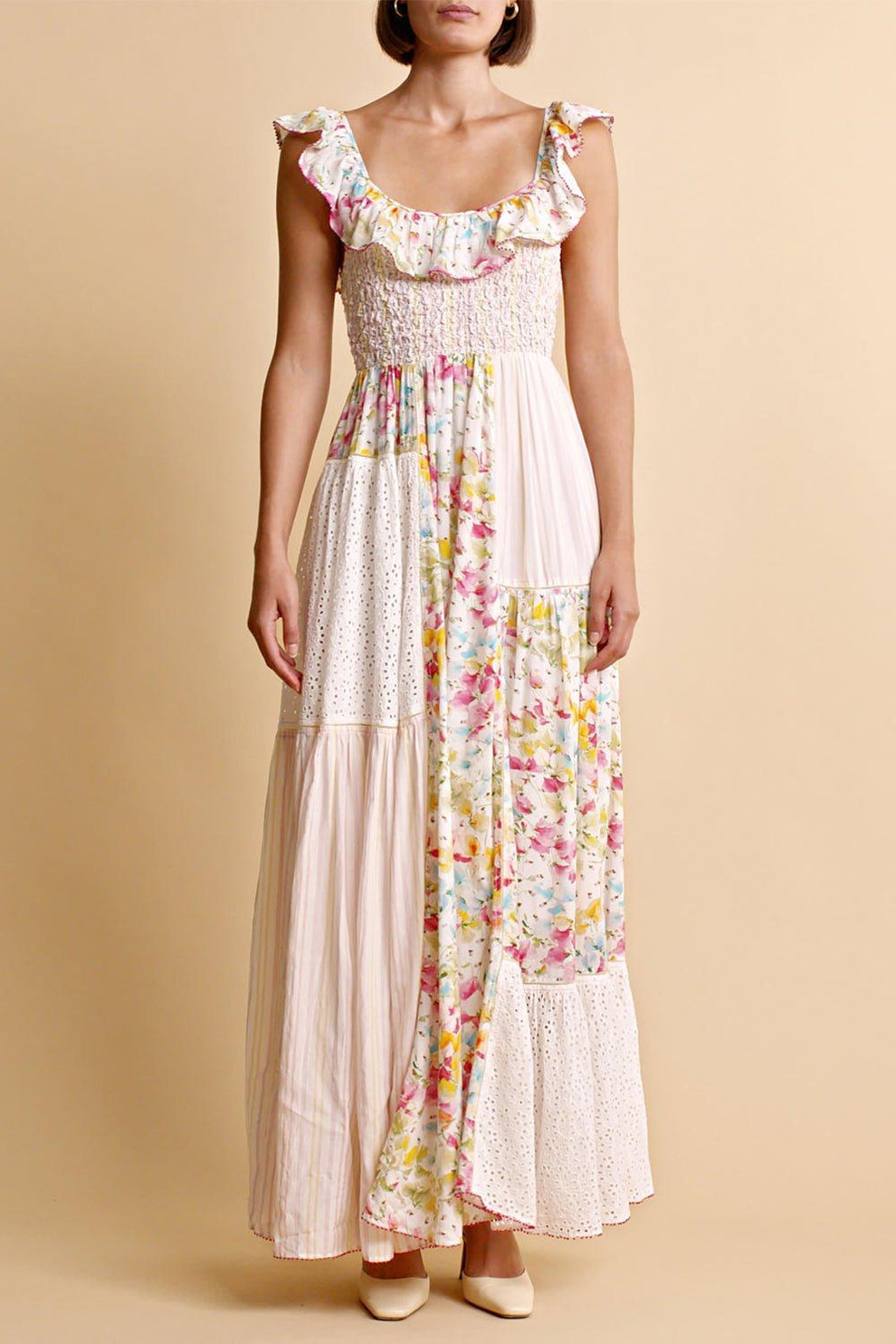 Patchwork Smocking Dress