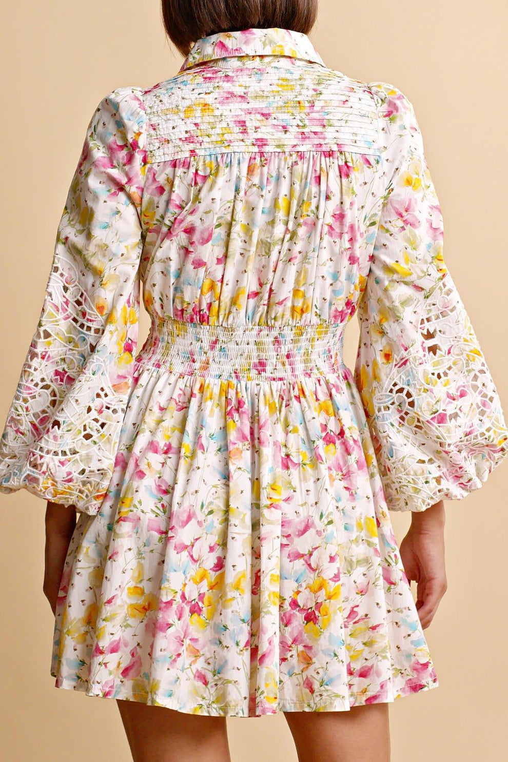 white christmas dresses Blouson Sleeve Floral Dress