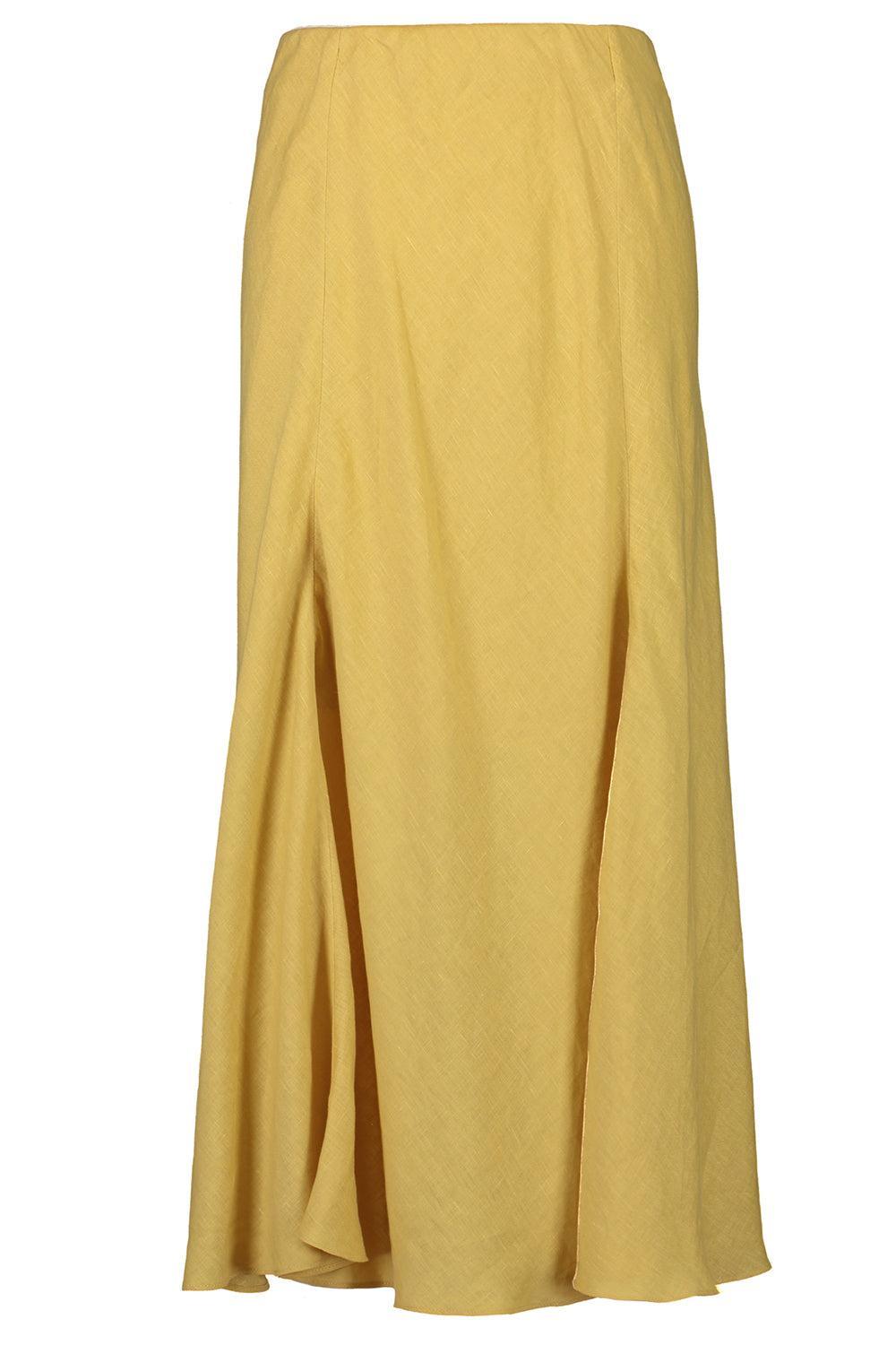 Fit And Flare Midi Skirt - Sun Yellow-YELLOW-38-CLOTHINGSKIRTMIDI-BRUNELLO CUCINELLI