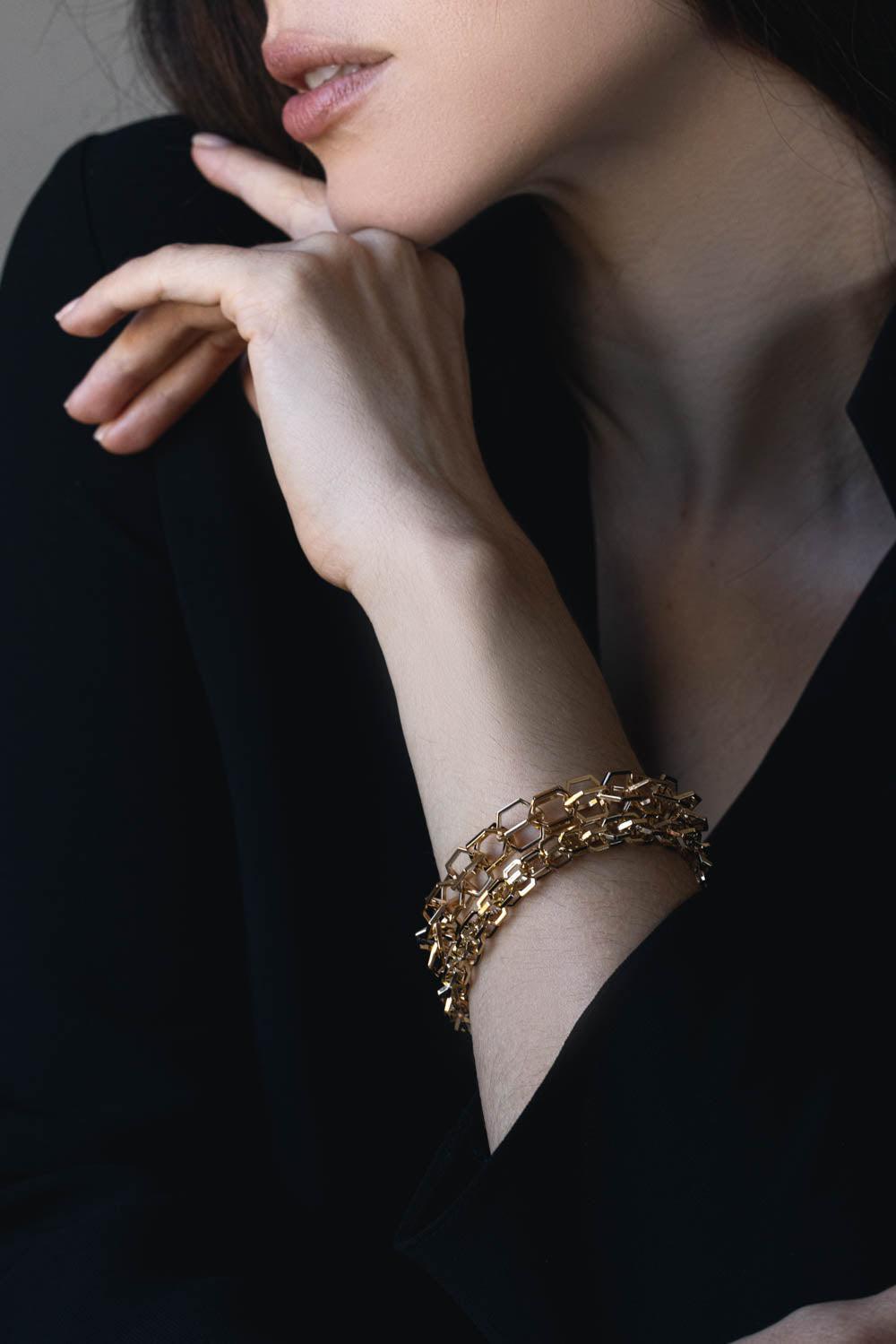 CADAR-B Home Chain Link Bracelet-YELLOW GOLD