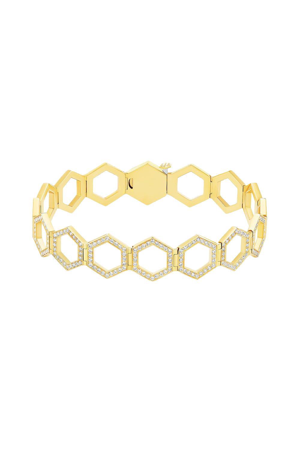 B Home Diamond Hinge Bracelet-YELLOW GOLD-JEWELRYFINE JEWELBRACELET O-CADAR