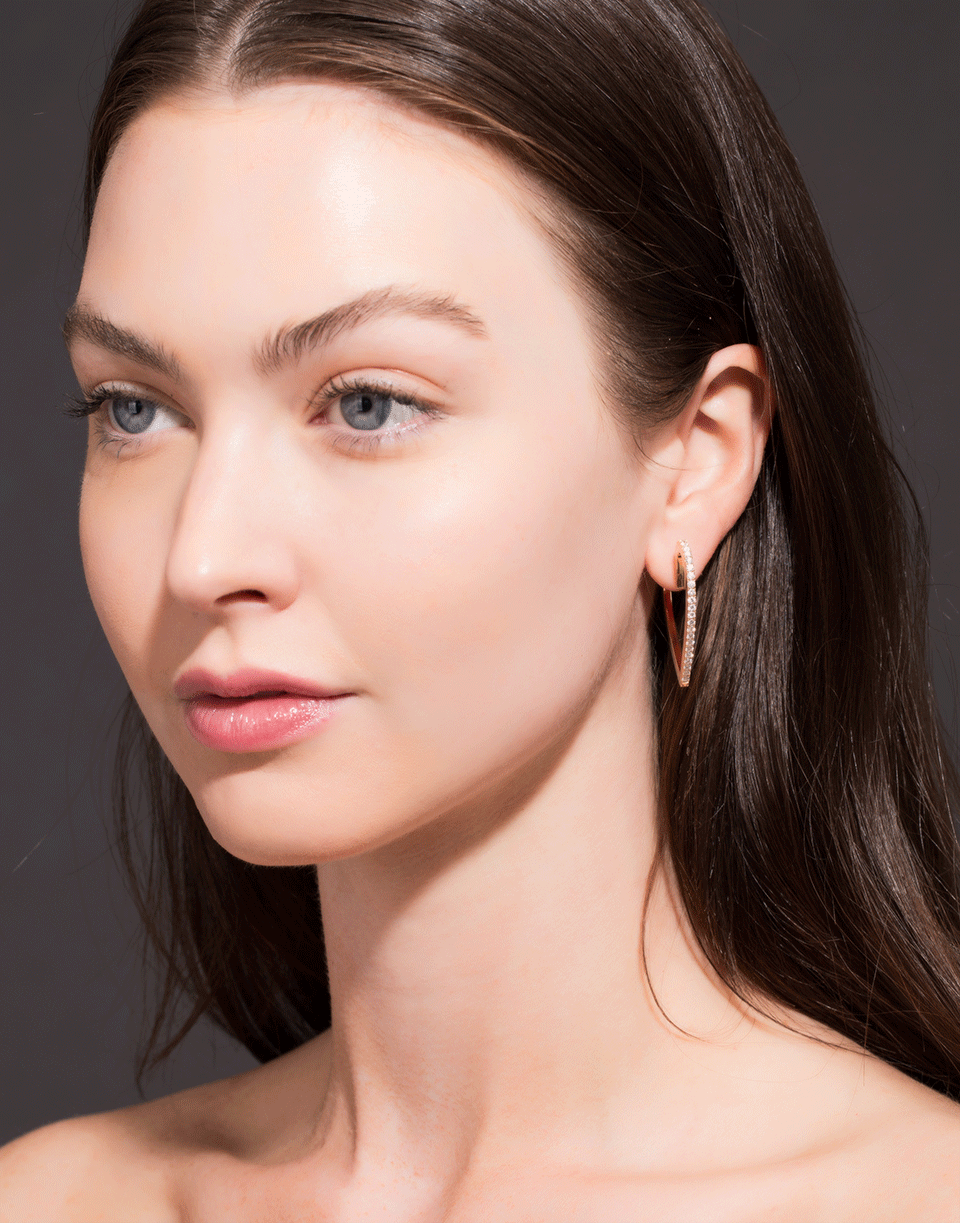 CADAR-Endless Large Heart Earrings-ROSE GOLD