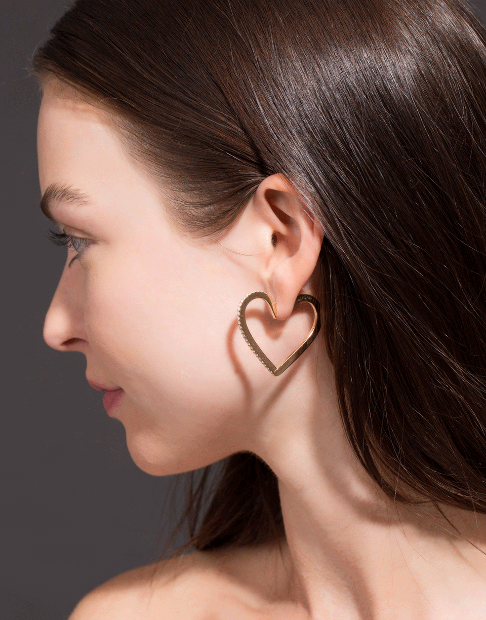 CADAR-Endless Large Heart Earrings-ROSE GOLD