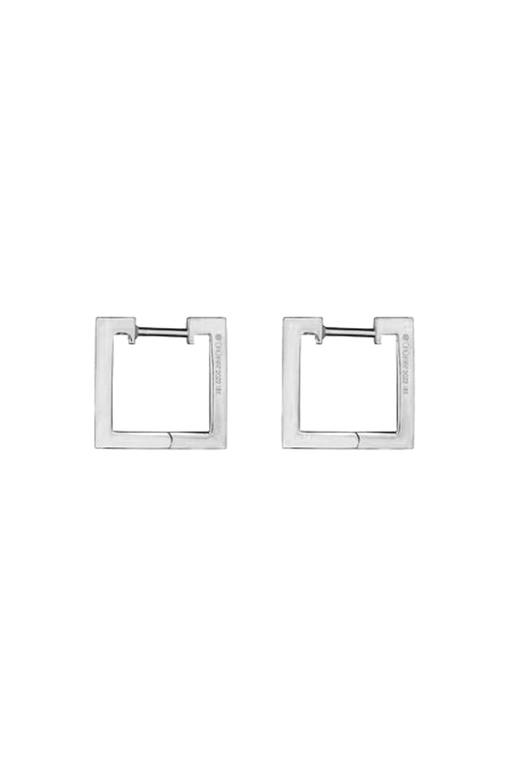 CADAR-Small Square Foundation Hoop Earrings - White Gold-WHITE GOLD