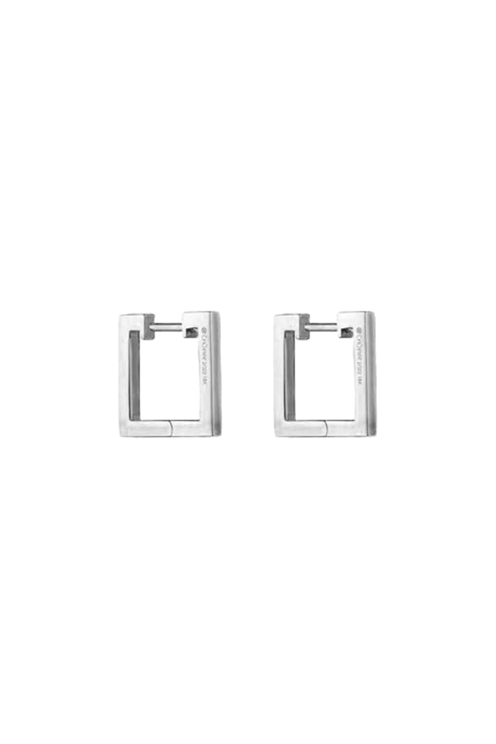CADAR-Small Square Foundation Hoop Earrings - White Gold-WHITE GOLD