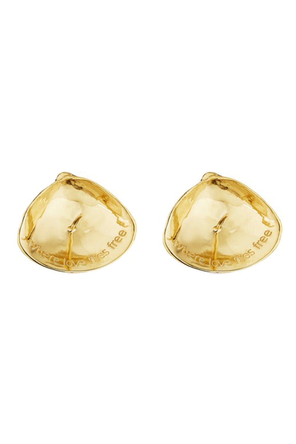 CADAR-70's Shell Earrings-YELLOW GOLD