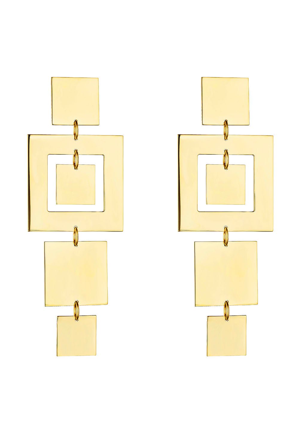 CADAR-Foundation Square Earrings-YELLOW GOLD