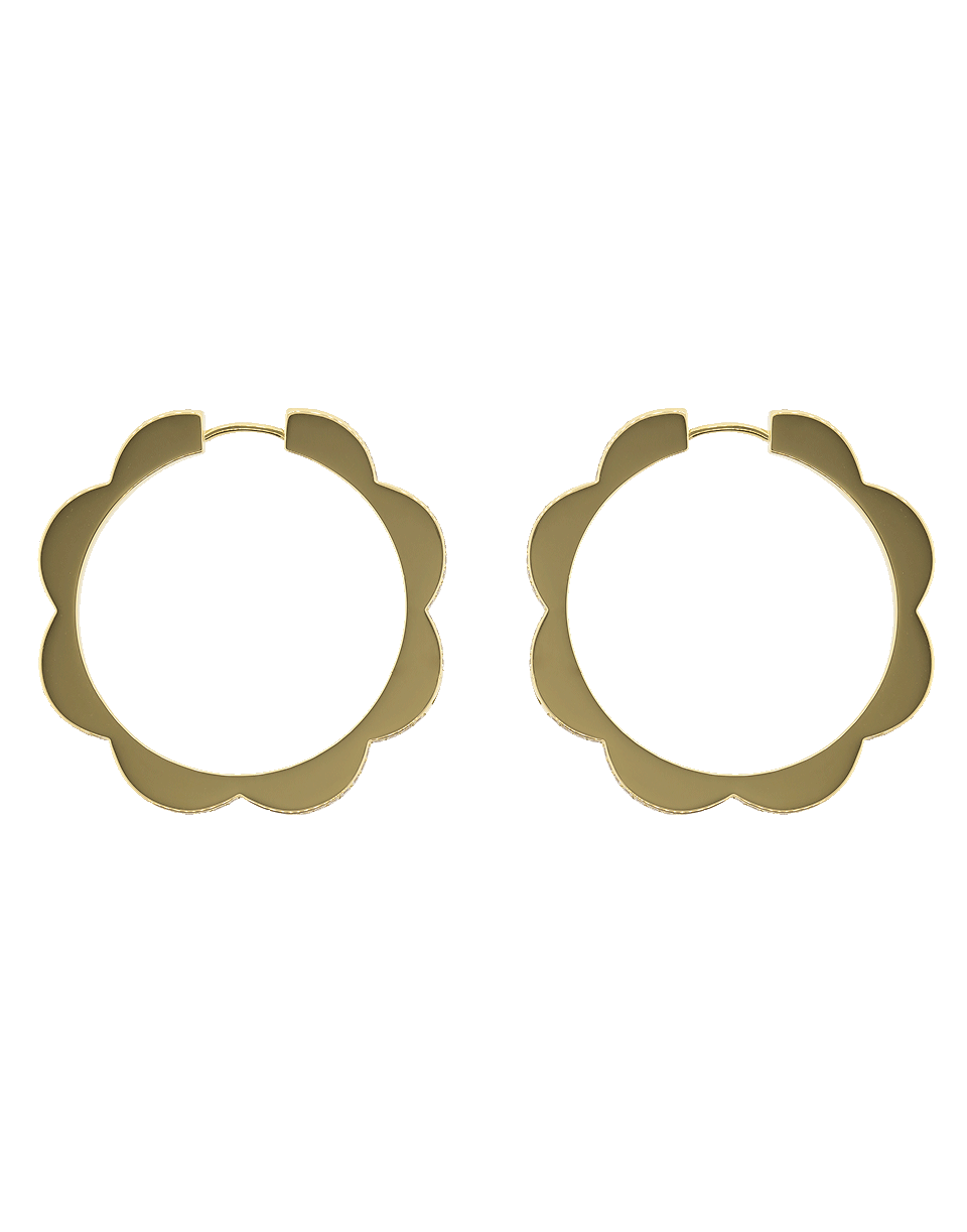 CADAR-Large Bloom Hoop Earrings-YELLOW GOLD